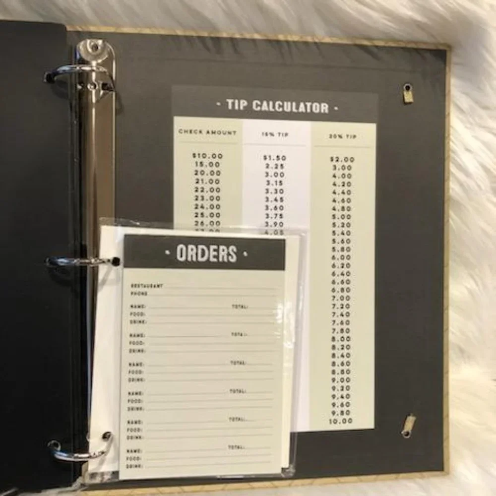Take-Out Menu Organizer Binder